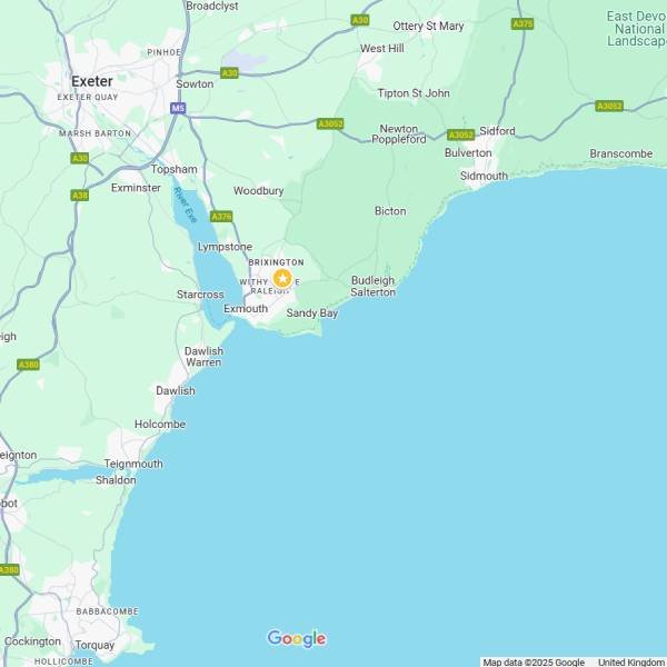 Electric Garage Door Repairs in Exmouth Exmouth map highlighting garage door repair zones